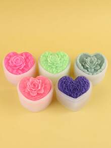 1个心形玫瑰系列蜡烛硅胶模具 - 白色 - 查看 3