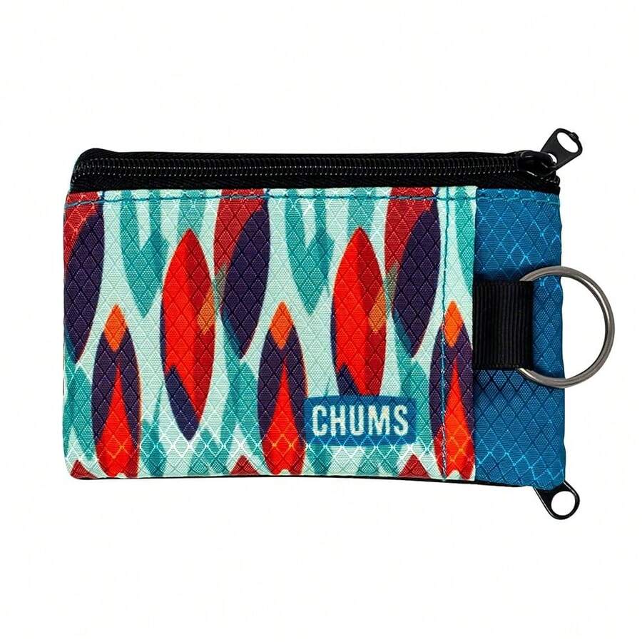 Surfshorts Wallet - Lightweight Slim Wallet W/RFID BlocFKing Card - Zippered, Minimalist Wallet W/Key Ring - Patterns - 衝浪 - 查看 1
