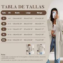 AILLOSA Abrigo cortavientos de longitud media con capucha y textura de cable para mujer, abrigo de otoo e invierno - gris+ch - Ver 8