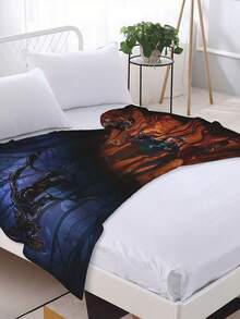 Stranger Merch Things Throw Blanket Warm Blankets Breathable Air Conditioner Blanket For Car Classic Outdoor Blankets For Picnic For All Season - màu đen - Xem 4