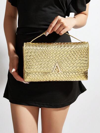 Modern enfärgad handväska, vävd textur, präglad, stor kapacitet med dragkedja, kuvertväska för damer, daglig pendling eller dejting, för fest, bröllop, bal, middag/bankett, matchande med bröllopsklänningar, formella klänningar, balklänningar, födelsedagsklänningar