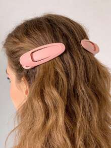 1pc Pink Volumizing Crown Top Clip, Hair Root Bouffant Clip, Hair Bangs Clip, Hair Accessory - Pink - View 2