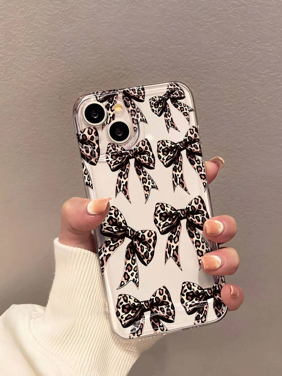 1个透明TPU硅胶手机壳，全摄像头保护，豹纹蝴蝶结设计，UV印刷，兼容 16/16 Pro/16 Plus/16 Pro Max/7/7P/8/8P/X/XR/XS Max/11/11 Pro/11 Pro Max/12/12 Pro/12 Mini/12 Pro Max/13/13 Pro/13 Pro Max/14/14 Pro/14 Plus/14 Pro Max/15/15 Pro/15 Plus/15 Pro Max - 無色 - 查看 1