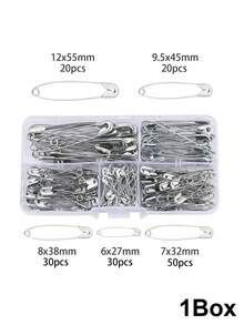 beadia 150枚/盒 银色和金色安全别针套装 - 5种尺寸，100枚/包，防锈，适用于缝纫、工艺、珠宝制作和艺术项目，耐用金属别针，存放在10格透明收纳盒中，别针收纳 | 收纳盒 | 透明收纳，可用于工艺品制作、固定礼品标签、胸针等。 - 別針 - 查看 6