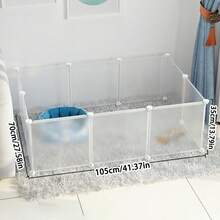 Indoor Dog Cage/House, Free Space For Pets, Suitable For Poodle, Corgi, Bichon Frise And Other Small Dogs, Isolation Frosted Protection Fence - White - View 2