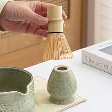 5pcs Ceramic Matcha Bowl Set, Middle Eastern & Japanese Style Matcha Starter Kit, Suitable For Beginners, Includes Matcha Bowl, Whisk, Stainless Steel Sifter, Scoop, Bamboo Whisk Holder, High-Quality Matcha Preparation Set, Elegant Gift Box, Great For Personal Use Or Gifting, Home, Office, Tea Room