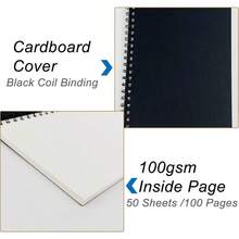 Spiral Bound Sketchbook 7.5x5.1 Inches 100 Pages 50 Sheets Black Soft Cover Blank Notebook For Drawing Writing Journaling - 1 - 查看 4