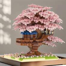 2248 Pieces / 1105 Pieces / 2159 Pieces / 1120 Pieces Sakura Landscape Tree Plant House Building Building Blocks Set, An Ideal Choice For Halloween / Thanksgiving / Christmas / Easter / Birthday Gifts. - Multicolor - View 11