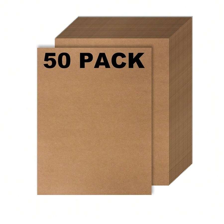 50 Pack Kraft Paper - Brown Stationery Paper- Brown Craft Paper For Arts And Craft, Drawing, D.I.Y. Projects - Letter Size Kraft Paper - Laser & Inkjet Printer Compatible - 8.5 X 11 Inches - 50包 - 查看 1