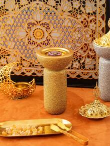 1pc Cylindrical Resin Incense Burner - Glitter Texture Luxury Style Aromatherapy Diffuser For Home, Office, Yoga & Party Gifting - Multicolor - View 20