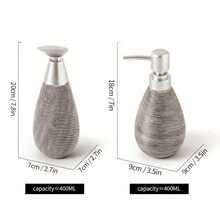 1个400毫升创意复古陶瓷按压式皂液器，带泵头，可用于盛装洗发水、沐浴露、洗手液、护发素、润肤露等。适用于浴室、酒店、民宿、厨房和卫生间。 - 彩色 - 查看 5