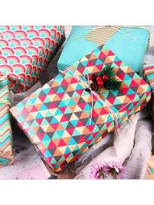 套装系列渐变精美礼盒包装纸，情人节生日礼物包装书本包装纸 - 彩色 - 查看 3