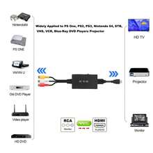 RCA To HDM-I Converter, Composite To HDM-I Adapter Support 1080P PAL/NTSC Compatible With PS One, PS2, PS3, STB, Xbo-X, VHS, VCR, Blue-Ray DVD Players - Black - View 6