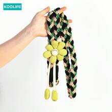 Koolife 向日葵图案斜挎手机挂绳，三股扭纹编织宽幅面料，INS风耐用防磨带，户外防丢免提挂绳，适合日常使用和旅行，兼容所有安卓及大多数智能手机，送给母亲、家人、朋友的生日、节日礼物 - 彩色 - 查看 13