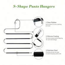 2pcs Metal Hanger, 14.96 Inch/38cm, Multi-Purpose Hanger For Hanging Pants, Skirts, Belts, Ties, Scarves, Durable And Space-Saving Storage Organizer - Multicolor - View 7