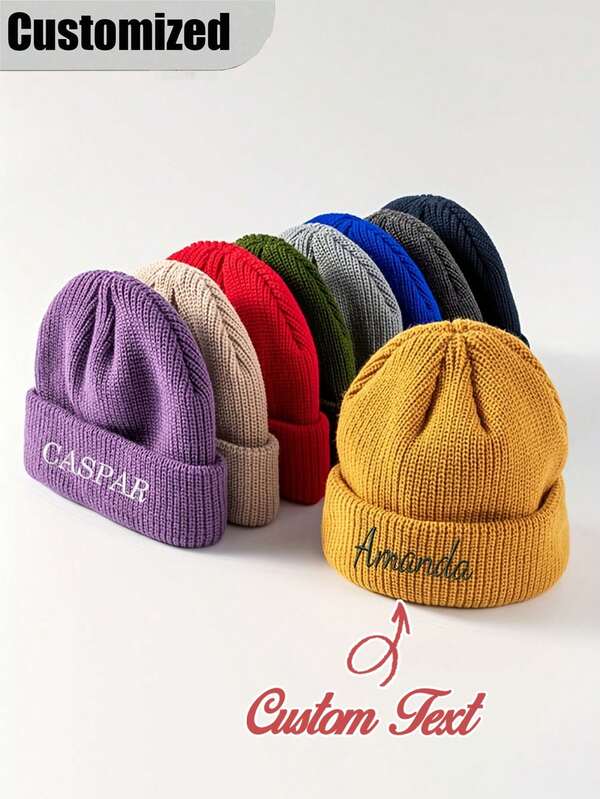 قبعة صوفية مخصصة - اسم/نص قابل للطباعة، مطاطية، خفيفة وقابلة للغسل، ألوان ناعمة/أصفر/أزرق/بنفسجي/أسود/ذهبي/أبيض، مناسبة للجنسين، مناسبة كهدية عيد ميلاد/عيد الحب، قبعة صوفية مخصصة بتصميم أزرار، مناسبة للمناسبات الرسمية والكاجوال، قبعة صوفية جميلة، هدية عيد الحب، كنزة صوفية صوفية عصرية، مادة ناعمة ومنفذة للهواء، إكسسوار
