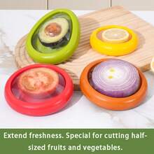 4-Piece Food Preservation Cover - Refrigerator And Freezer Vegetable And Fruit Sealing Film Box - Multicolor - View 1