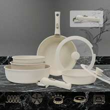 Set di pentole e padelle - Set da 9 Pezzi Bianco Elasticizzato - Visualizzare 11