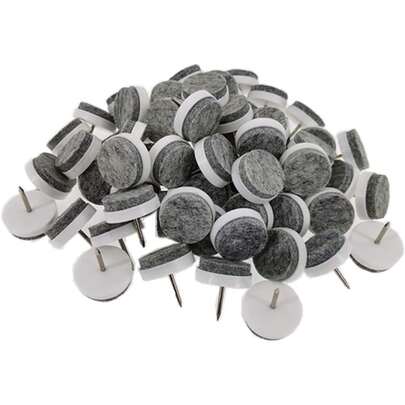 New  40pcs Furniture Felt Pad Heavy Duty Nail-On Chiar Slider Glide Pad Floor Tector For Wooden Furniture Chair TablLeg Feet(Φ18mm Or 0.7"White)