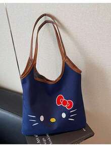 Bolsa de Mão Fashion Fofa da Hello Kitty da Sanrio - Bolsa Bordada Kawaii Mãe e Filha para Mulheres, Bolsa de Ombro Transversal Versátil de Alta Estética com Tecido Premium Durável. Design Leve e Portátil, Perfeito para Uso Diário, Compras, Passeios em Família e Viagens Casuais, Detalhe de Bordado Requintado com Clima Doce e Feminino, Estilo Combinável com Vários Looks, Acessório Kawaii Estiloso Ideal para Fãs da Sanrio. - Multicolorido - Visão 4