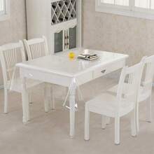 Sancua Clear Plastic 1OO% Waterproof Tablecloth - 54 X 108 Inch - Vinyl PVC Rectangle Table Cloth Protector Oil Spill Proof Wipe Clean Table Cover For Dining Tables, Parties & Camping, Crystal Clear - CrystalClear54inchx108inchRectangular - View 4