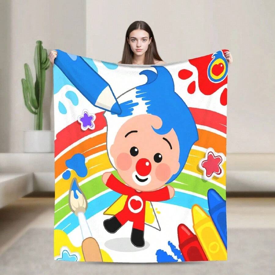Cute Cartoon P-Plim Blanket S Adults  Flannel Throw Blanket For Living Room Warm Custom Quality Bedspread Gift(13).Jpg - trắng - Xem 1
