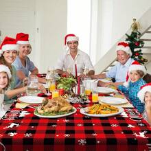 3-Piece 54 X 108 Inch Merry Christmas Plastic Tablecloth - Red And Green Design With Christmas Tree Holiday Decorations, Disposable Rectangle Table Cover For Xmas Party Supplies, Indoor Outdoor Decor - 聖誕節 - 查看 6