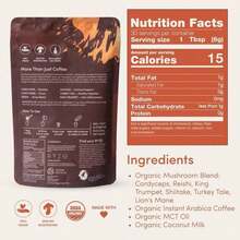 Mushroom Coffee, 6 AdaptogenicMushrooms,Organic,Instant ,MCT Oil,USA GrownBetter Energy, Focus, Digestion, Lmmunity,Cordyceps, 30 Servings Beverage Taffy - 1 - Xem 5