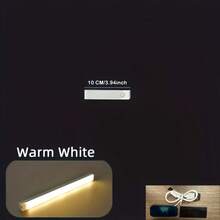 1pc White & Warm White LED Sensor Light / 3.94"~19.69" Wireless Cabinet Lighting / USB Rechargeable, Magnetic Mount, No Drilling Required / Suitable For Kitchen, Wardrobe, Bedroom Etc, Battery Powered Illumination - White - View 14
