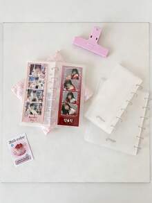 KPOP Idol Photo Card Collection Album - Plastic Photo Sleeve Album With 10 Card Slots, Stationery Set, Back To School, School Supplies - White - View 5