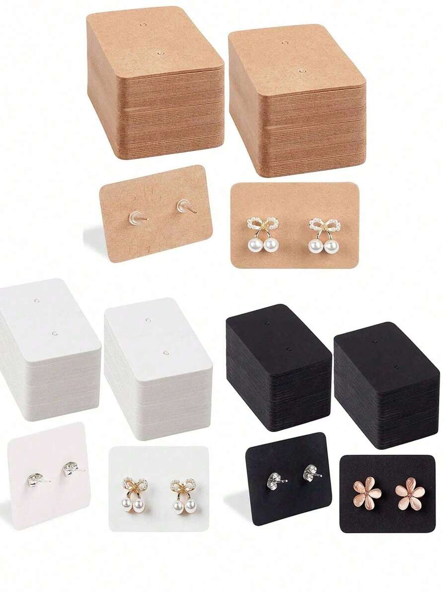 50/100/200 piezas Tarjetas de exhibición de aretes, Tarjetas de empaque de regalo - Multicolor - Ver 1