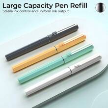 12 Pcs Liquid Ink Pens 0.5mm Black Ink Ultra Fine Point Pen With 4 Colors Pen Holder Quick Drying Liquid Rollerball Pen Smooth Writing For Note Taking Office School Women Men - 黑色 - 查看 3
