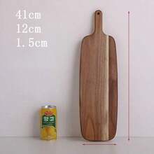 1pc Wooden Cutting Board With Handle - Chopping Board, Dining Plate, Cheese Board, Fruit Plate, Steak Plate And Storage Tray - Multicolor - View 12