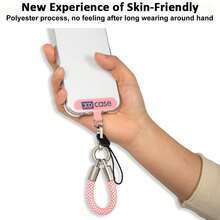 Cordón de muñeca anti-pérdida para teléfono con hebilla de metal y junta, longitud: 10,6 cm - Rosa Pálido - Ver 8