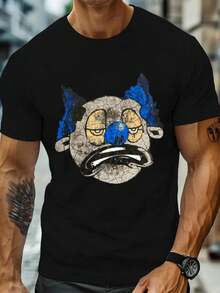 Men T-Shirt Cartoon Clown Pattern Printing Women's Casual Short-Sleeved Cotton T-Shirt 1 Pcs Heavy Cotton T Shirt - Black - View 6