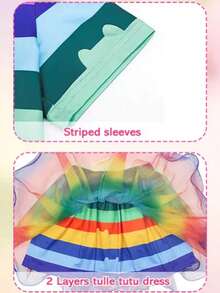 Girls' Shirt Dress Set, Birthday Party Outfit - Color - View 7