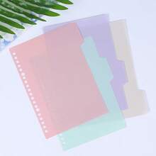 4pcs/Pack A4/A5/B5 Plastic Colored Loose Leaf Divider Sheets - Color Mixing - View 7