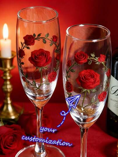 Customized Crystal Stickers, Personalized Colorful Stickers For Valentine's Day Wine Glasses, Can Add Your Own Text And Logo Design - Wedding, Birthday, Baptism, DIY Crafts, Car Decoration, Home Decor, Valentine's Day Custom Stickers, Commercial Advertising And More Uses