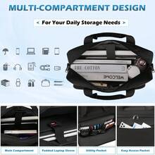 Large Capacity Multi Compartment Casual Travel Laptop Briefcase Bag - 黑色 - 查看 4