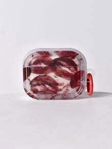 1个唇形图案蓝牙耳机保护套，带指环支架，兼容苹果1/2/3/4/Pro/Pro2/Pro3