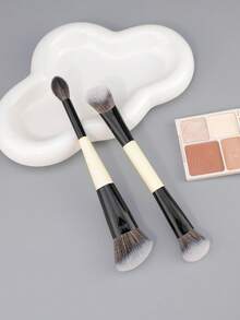 1 Pc Face Makeup Brushes, Makeup Brushes Set, Double Ended Foundation Contour Powder And Buffer Brush, Women's Blending Brush, Professional Face Brush Set Tools - Multicolor - View 4