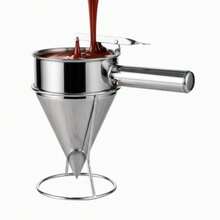 CYPNDispensador de Masa para Hotcakes y Panqueques 600 ml Embudo de Acero Inoxidable con Soporte Antigoteo Ideal para Repostería Cupcakes Waffles y CrepasFashion - 219813495 - Ver 2