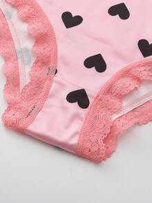 Dircho 5pcs Women's Sexy Cute Gothic Contrast Lace Bikini Panties - Allover Skull & Moon Print Silky Soft Comfy Intimates Underwear, Stretch Breathable Elastic Waist Lightweight Daily Lingerie Set - Multicolor - View 8