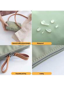 Elegant Women's Makeup Bag,Portable Medicine Bag,Toiletry Bag,Travel - Friendly Medication Storage For Daily/Outdoor/Travel,With "Ramadan Mubarak" Printing Pattern,Arabic Blessings Storage Bag, Portable Makeup Storage Bag