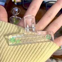 3pcs Transparent Acrylic Goldfish Tail Clips, Student Bookmarks, Sheet Music Clips, Receipt Holders, Suitable For School Prizes, Office Supplies, Holiday Gifts - Multicolor - View 2