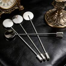 10 件套 DIY 手工饰品材料：胸针、围巾、领饰（女士单针毛衣别针）、圆形底座、空心底座配件 - 一字針 - 查看 2