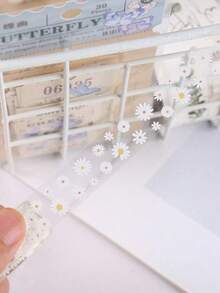 5卷1.8英寸 x 3.23英寸可爱透明仲夏雏菊装饰贴纸，DIY装饰材料和和纸胶带，适用于礼品包装、DIY手工、绘画、学习和办公，适合母亲节、感恩节等场合。 - 彩色 - 查看 4