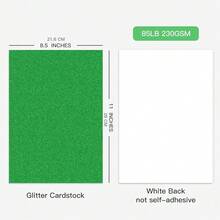 30 Sheets Green Glitter Cardstock 8.5 X 11 Inches, Heavyweight 230gsm Premium Sparkling Card Stock Paper For Card MaFKing DIY Craft Party Decoration Schoolsss Student Supplies (Green) - Green - 查看 3