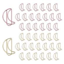 40pcs Moon Shape Paper Clips With Clear Box, Rose Gold And Yellow Gold, Funny Cute Paperclips Bookmarks Planner Clips For Fun Office Supplies Schoolsss Gifts Wedding Decoration - Moon40件 - 查看 1