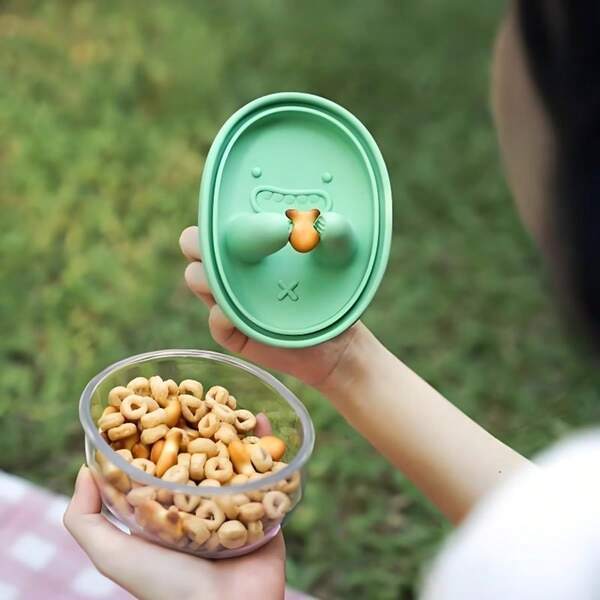 Caja para snacks sin desorden, reutilizable con diseño de tapa abatible para almacenar snacks - Contenedor de almacenamiento de alimentos para congelador, perfecto para comidas para llevar, campamento, oficina y almuerzo - Diseño apilable que ahorra espacio, ideal para caramelos, aderezos para ensaladas, ketchup